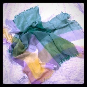 Multicolor plaid square scarf